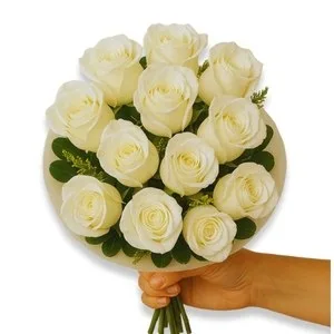 Buquê de 12 Rosas Branca