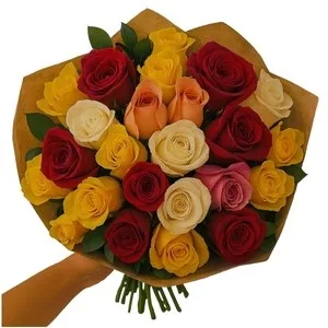 Buquê de 24 Rosas Colorida