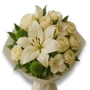 Buquê de Lírios e Flores Brancas