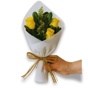 Ramalhete de 3 Rosas Amarela