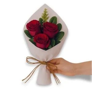 Ramalhete de 3 Rosas Vermelha