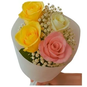 Ramalhete de 4 Rosas Coloridas