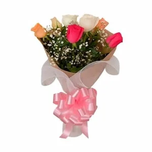 Buquê 06 Rosas Mistas – As cores do amor
