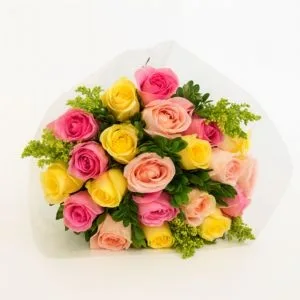 Buquê com 20 Rosas Coloridas