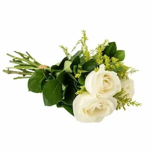 Buquê de 3 Rosas Brancas