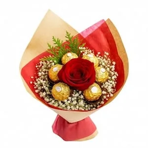 Buquê de Rosa com Chocolate – Doce Surpresa