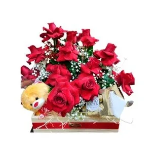 Cesta de Chocolates, Pelúcia e Rosas – Eterno amor