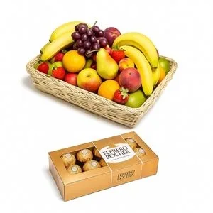 Cesta de Frutas com Ferrero Rocher – Momento Especial