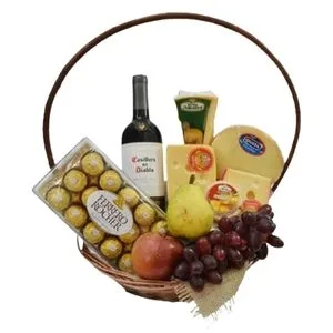 Cesta de Queijos e Vinho – Dupla Infalível