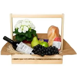 Cesta de Vinho com Queijo e Frutas – Harmonia