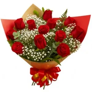 Buquê de 12 Rosas Vermelhas