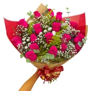 Buquê de 18 Rosas Pink