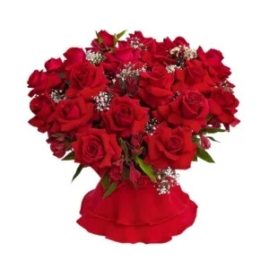 Buquê de 24 Rosas Vermelha Colombiana
