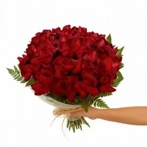 Buquê de 36 Rosas Vermelha Aberta