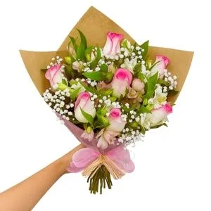 Buquê de 7 Rosas Rosada