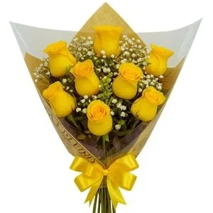 Buquê de 8 Rosas Amarela