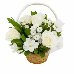 Cesta de Flores Branca
