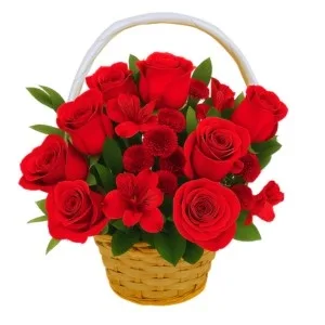 Cesta de flores Vermelha