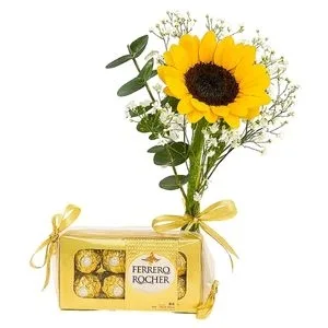 Girassol Solitário com Ferrero Rocher