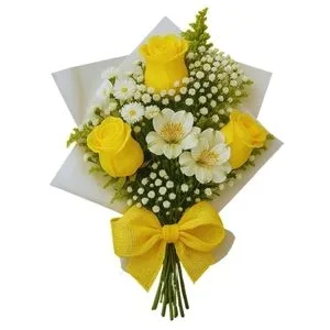 Ramalhete de 3 Rosas Amarela