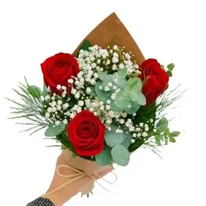 Buquê Com 03 Rosas