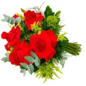 Buquê com 6 Rosas Vermelha Colombiana