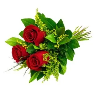 Buquê de 3 Rosas Vermelha