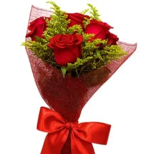Buquê de 6 Rosas Vermelhas