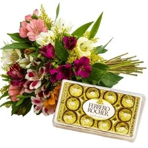 Buquê de Astromélia e Ferrero Rocher