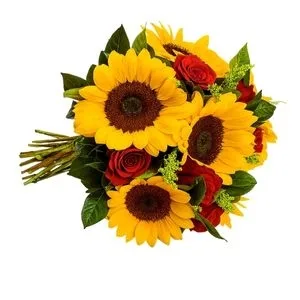 Buquê de Girassol e Rosas