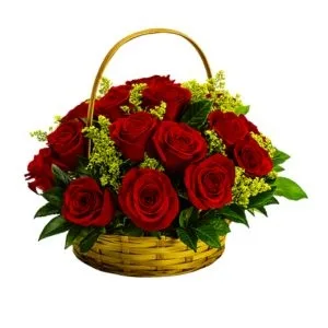 Cesta com 18 Rosas Vermelha