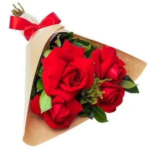 Ramalhete de 4 Rosas Colombiana Vermelha