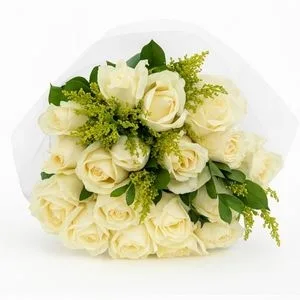Buquê com 18 Rosas Brancas