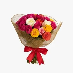Buquê de 24 Rosas Coloridas