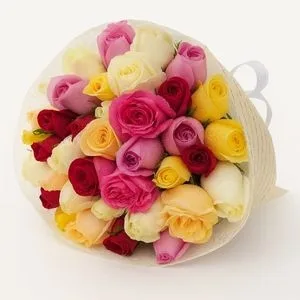 Buquê de 36 Rosas Coloridas