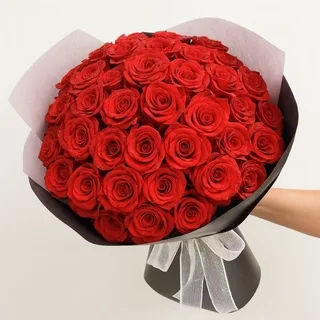Buquê de 50 Rosas Vermelhas