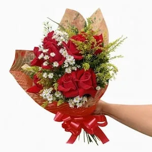 Buquê de 6 Rosas Vermelhas