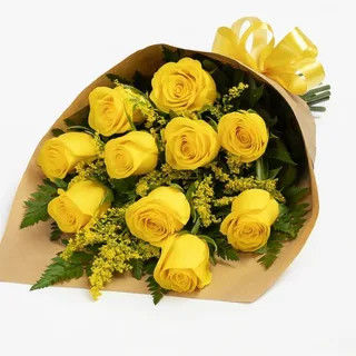 Buquê com 10 Rosas Amarelas