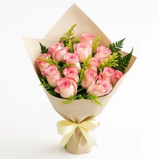 Buquê com 15 Rosas Rosas