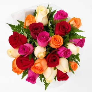 Buquê de 24 Rosas Coloridas
