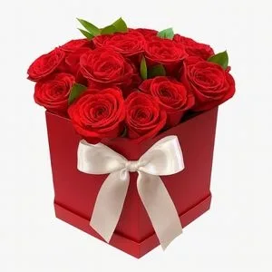 Caixa Vermelha com 15 Rosas Vermelhas