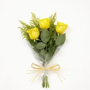Buquê de 3 Rosas Amarelas