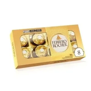 Caixa de Bombons Ferrero Rocher com 8 Unidades 100g