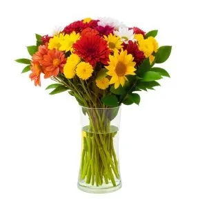 Arranjo de Flores do Campo no Vaso de Vidro