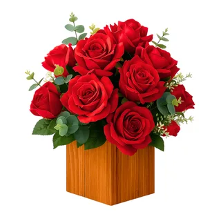Arranjo no Cachepô com 12 Rosas