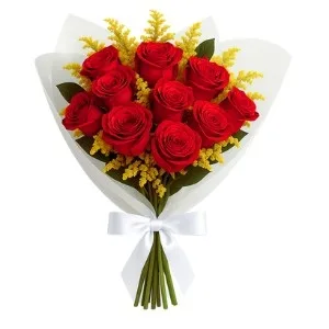 Buquê com 10 Rosas Vermelha