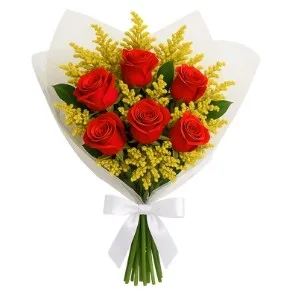 Buquê com 6 Rosas Vermelha