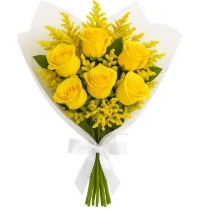 Buquê de 6 Rosas Amarela