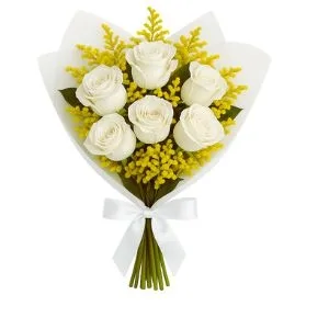 Buquê de 6 Rosas Branca
