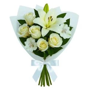 Buquê de Lírios e Flores Mistas Branca